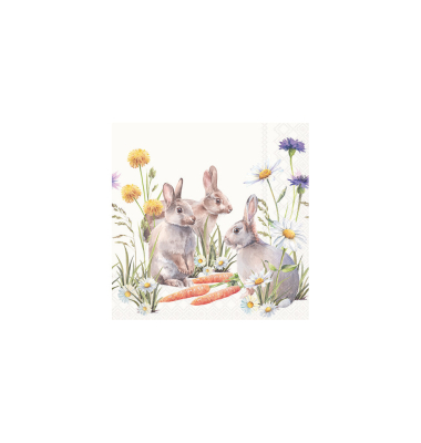 Servietten Ostern 22518250, mehrfarbig / Karotte, 3-lagig, 25x25cm