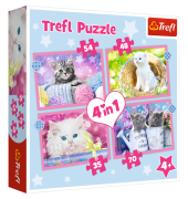 Puzzle 4 in 1 Katzen