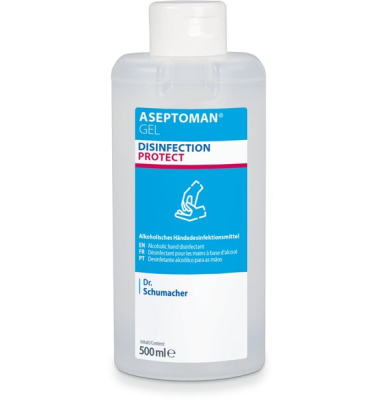 Aseptoman Gel alkoholisches Händedesinfektionsgel 500 ml, Spenderflasche