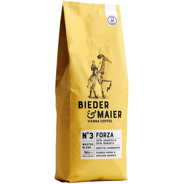 9120072000126 - Kaffee Vienna Coffee N° 3 Forza Master Blend 1007EU 250g ganze Bohnen im Beutel 9120072000126 Bieder & Maier