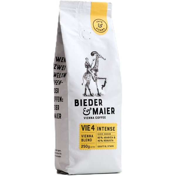 9120072000188 - Kaffee Vienna Coffee VIE4 Intense Vienna Blend 1005EU 250g ganze Bohnen Beutel 9120072000188 Bieder & Maier