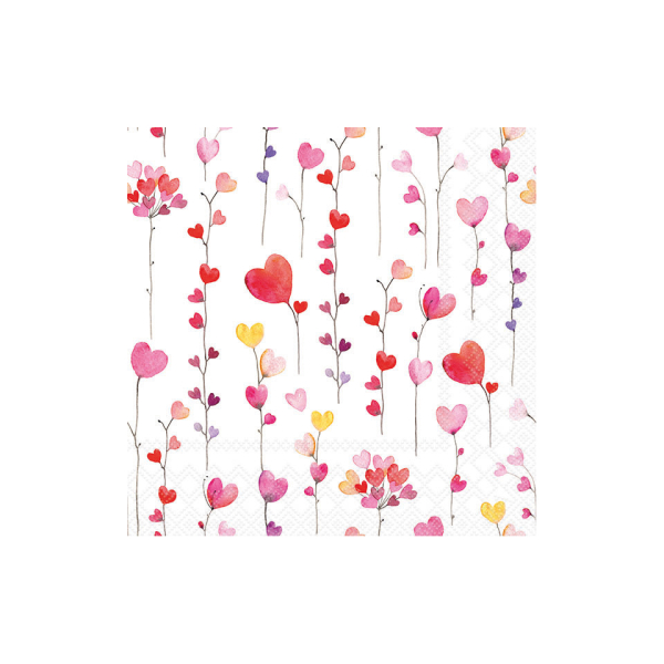 8712159191844 - Motivserviette 33x33cm Herzen Girlanden 8712159191844 Ambiente