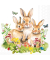 Frühj.Motivserviette 33x33cmHasenfamilie