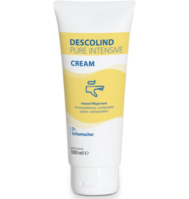 Descolind Pure Intensive Cream, Pflegecreme mit rückfettenden Inhaltsstoffen, 100 ml