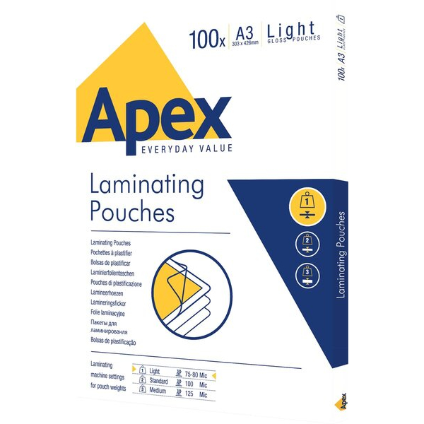 0043859584840 - Laminierfolien Apex Light 6001901 A3 303x426mm 80mic glänzend 0043859584840 100 Stück