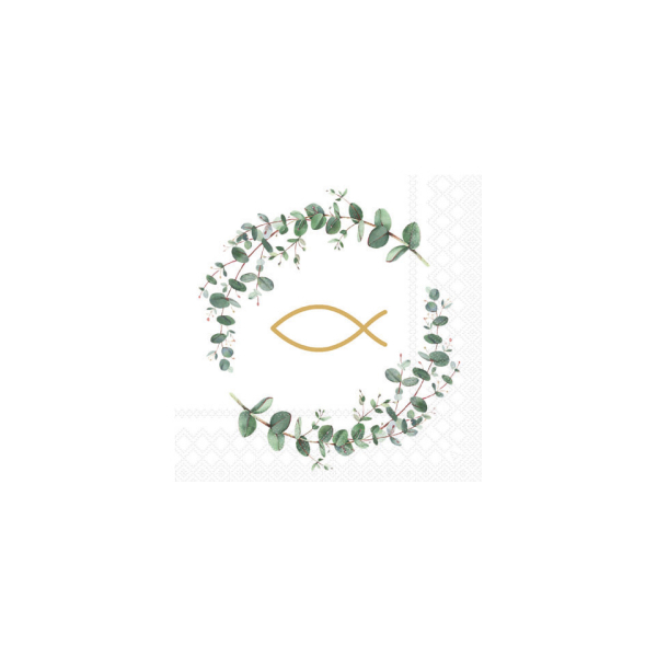 8712159189858 - Motivserviette Kommunion 25x25cm Zweige 8712159189858 20 Stück