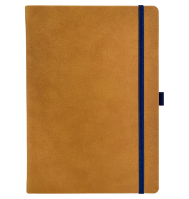 Notizbuch A5 kariert cognac