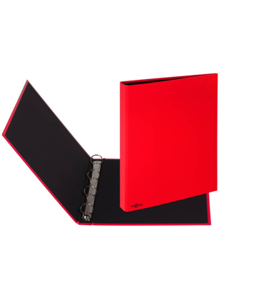 Ringbuch Basic Colours 20605-03, A4 4 Ringe 25mm Ring-&Oslash; Karton, PP-kaschiert rot