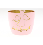 Teelichthalter 03/9 Schutzengel rosa 10x8,5cm 