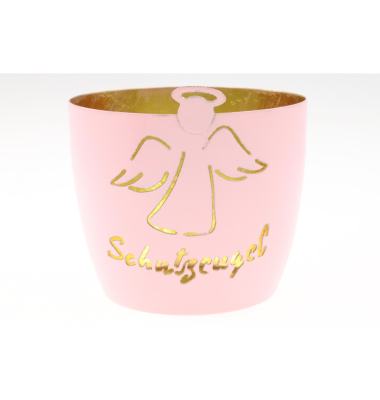 Teelichthalter 03/9 Schutzengel rosa 10x8,5cm 