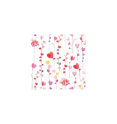 Motivserviette 25x25cm Herzen Girlande