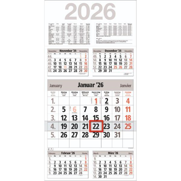 4255704306910 - Fünfmonatskalender M5TF Take Five 5 Monate   1 Seite 30x59cm 2025 4255704306910 Bühner