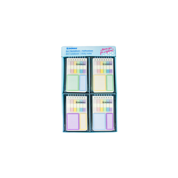 24 Stück Donau Haftnotizen 7580001-99, 45x62mm, 25x62mm, farbig sortiert, sortiert 9004546576051 Donau