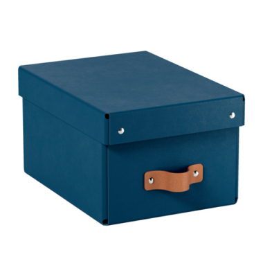 Aufbewahrungsbox Puro 6147-00-68, Deckel, au&szlig;en 28x20x15cm (TxBxH), Recyclingkarton nachtblau