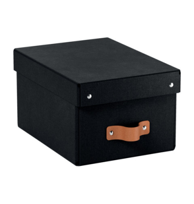 Aufbewahrungsbox Puro 6147-00-95, Deckel, au&szlig;en 28x20x15cm (TxBxH), Recyclingkarton schwarz