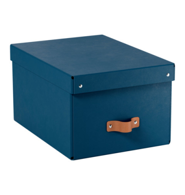 Aufbewahrungsbox Puro 6149-00-68, Deckel, au&szlig;en 37x27x20cm (TxBxH), Recyclingkarton nachtblau