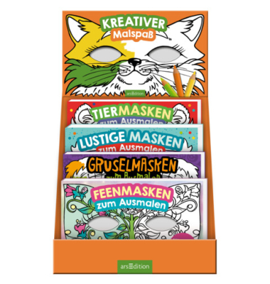 Malbuch Masken zum Ausmalen sortiert