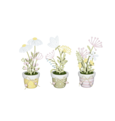 Blume im Topf Eisen bunt sortiert