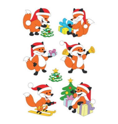Weihnachtlicher Etiketten Weihnachtlicher Fuchs