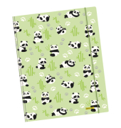Gummizugmappe Animals 10164/6, A4 gr&uuml;n Karton, mit 3 Einschlagklappen