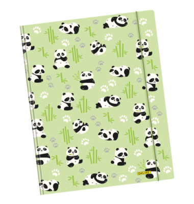 Gummizugmappe Animals 10164/6, A4 gr&uuml;n Karton, mit 3 Einschlagklappen