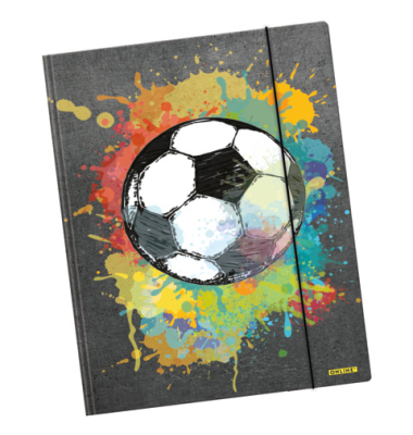 Gummizugmappe Soccer - Serie 10172/6, A3 mehrfarbig Karton, mit 3 Einschlagklappen