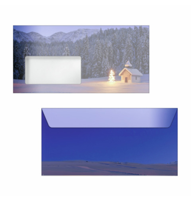 Weihnachtlicher Design Kuvert 50ST ChristmasChapel