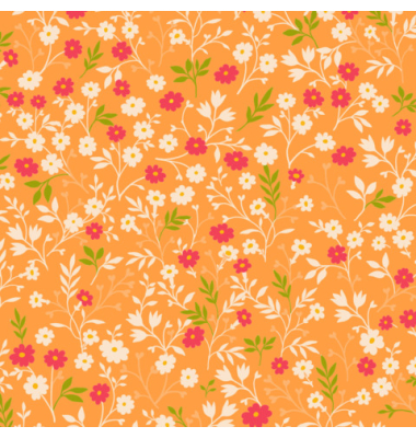 Motivservietten Avantgarde 1209-26029 / Flowers orange, 3-lagig, 25x25cm