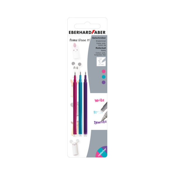 Eberhard Faber Gelmine 3ST sortiert radierbar Animal 4087205821544 Eberhard Faber