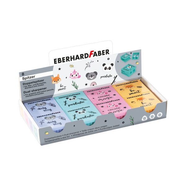 8 Stück Eberhard Faber Dosenspitzer doppelt Animal sortiert 4087205851541 Eberhard Faber