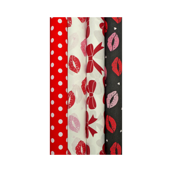 25 Stück Braun und Company Geschenkpapier 1330-26003/PBS, Lips+Love, bunt  Braun und Company