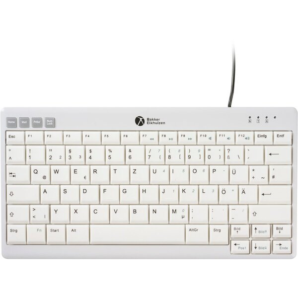 8719274677338 - Tastatur UltraBoard 950 V2 DE kabelgebunden ohne Nummernblock silber weiß 8719274677338 Bakker und Elkhuizen