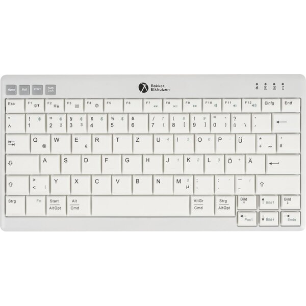 8719274677444 - Tastatur UltraBoard 950 V2 Wireless kabellos ohne Nummernblock silber weiß 8719274677444 Bakker und Elkhuizen