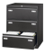 H&auml;ngeregistraturschrank CDF3633 Light, schwarz, 3 Schubladen, 2-bahnig