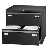 H&auml;ngeregistraturschrank CDF2633 Light, schwarz, 2 Schubladen, 2-bahnig