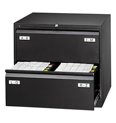 H&auml;ngeregistraturschrank CDF2633 Light, schwarz, 2 Schubladen, 2-bahnig