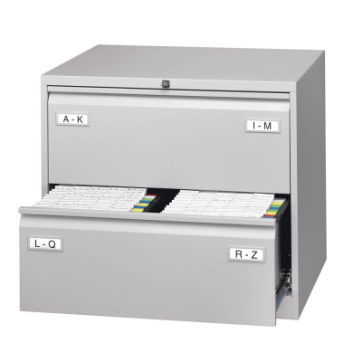 H&auml;ngeregistraturschrank CDF2645 Light, lichtgrau, 2 Schubladen, 2-bahnig