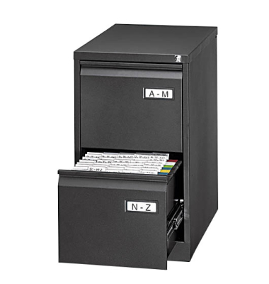 H&auml;ngeregistraturschrank IPCCA12633 Light, schwarz, 2 Schubladen, 1-bahnig