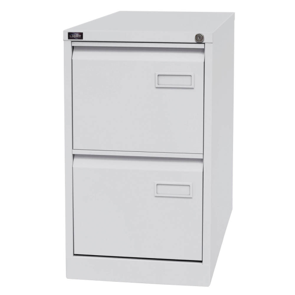 BISLEY Light Hängeregistraturschrank, einbahnig, DIN A4, 2 HR-Schubladen, Metall, 645 Lichtgrau, 62.2 x 41.3 x 71.1 cm