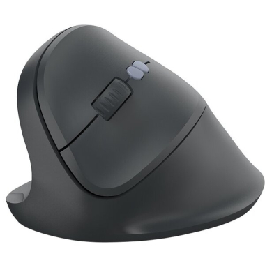 Ergonomische Vertikalmaus EWM-500L, Funk, 7 Tasten, für Linkshänder, schwarz