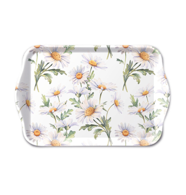 Tablett 13x21cm  Sch&ouml;ne G&auml;nsebl&uuml;mchen