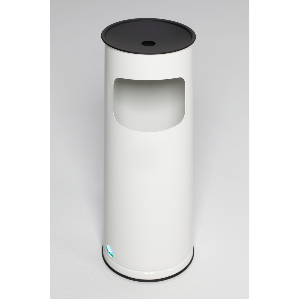 4030695035502 - Kombi-Ascher VAR rund 17 l für Innen & Außen mit Sieb & Kantenschutz Ø 250 x H 610 mm Stahlblech weiß