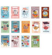 Humorkarte Geburtstag Zahl sortiert