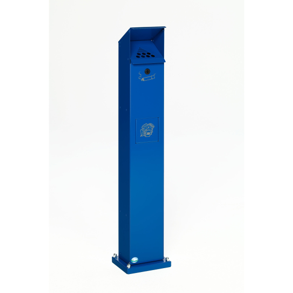 4030695039517 - VAR Kombi-Aschersäule Volumen 5 l BxHxT 180 x 1150 x 150 mm Stahlblech verzinkt und pulverbeschichtet enzianblau