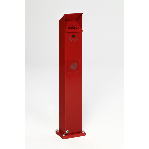4030695039548 - VAR Kombi-Aschersäule Volumen 5 l BxHxT 180 x 1150 x 150 mm Stahlblech verzinkt und pulverbeschichtet feuerrot