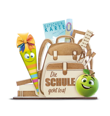 Geldgeschenk Holzaufsteller Schulanfang