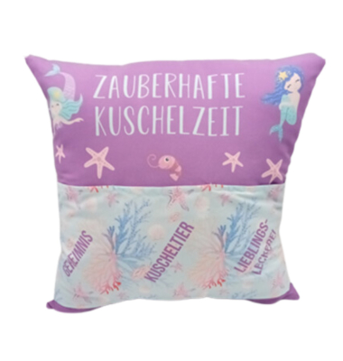 Kissen mit F&auml;cher Meerjungfrau