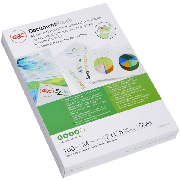 0033816024038 - Laminierfolien EZ-In Document Pouch Professional 3200724 A4 216x303mm 175mic glänzend 0033816024038 100 Stück