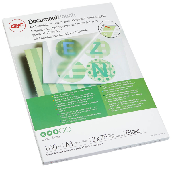 0033816100381 - Laminierfolien EZ-In Document Pouch Classic 3200745 A3 303x426mm 75mic glänzend 0033816100381 100 Stück