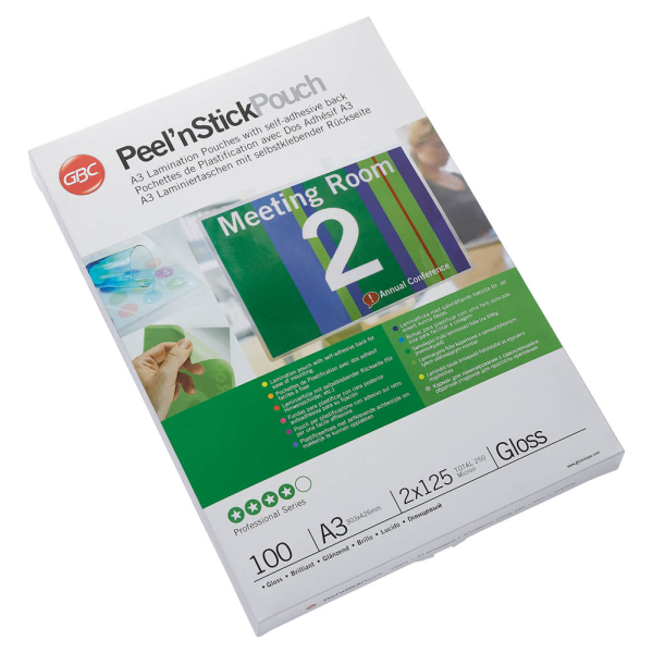 0033816067325 - Laminierfolien PeelnStick Pouch Professional 3747236 A3 303x426mm 125mic x2 glänzend selbstklebend 0033816067325 100 Stück